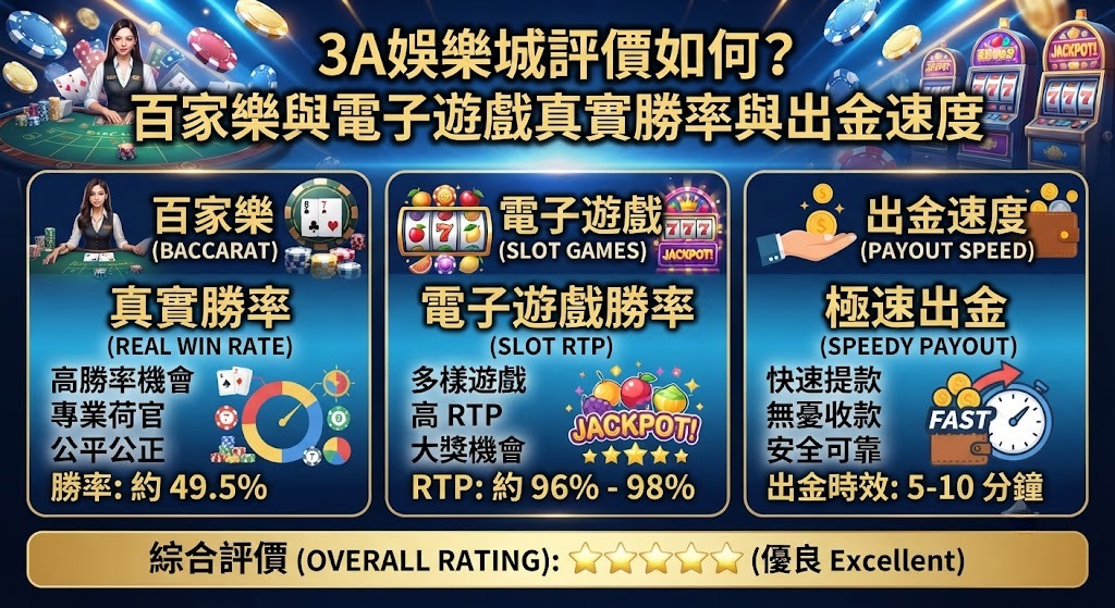 百家樂與電子遊戲真實勝率與出金速度